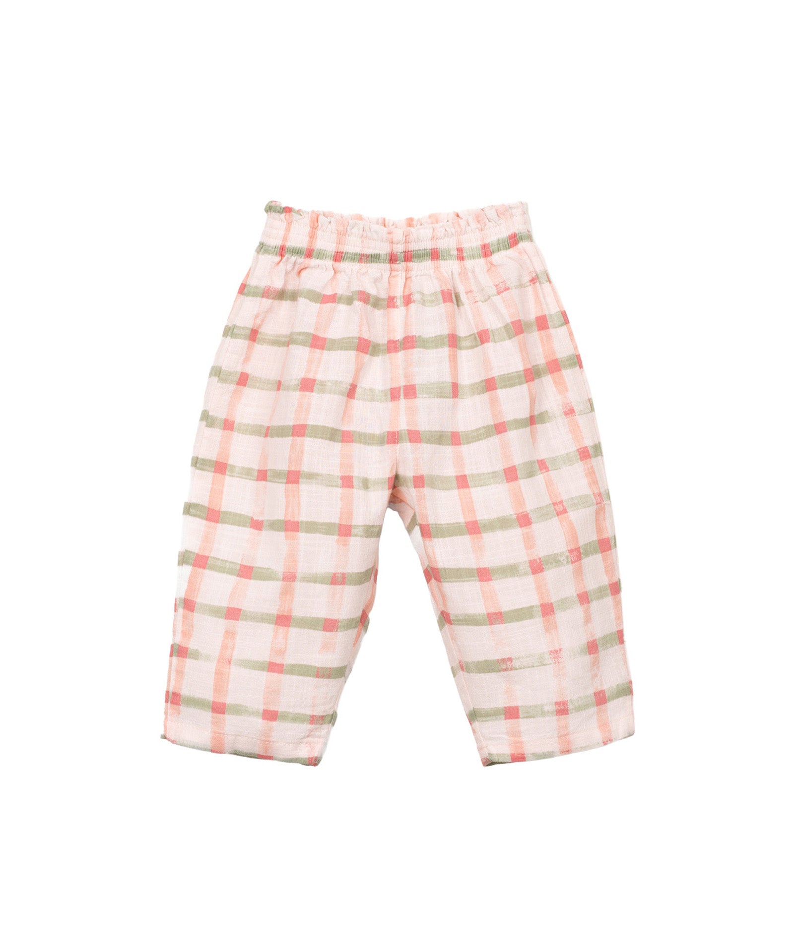 pantalone check rosa
