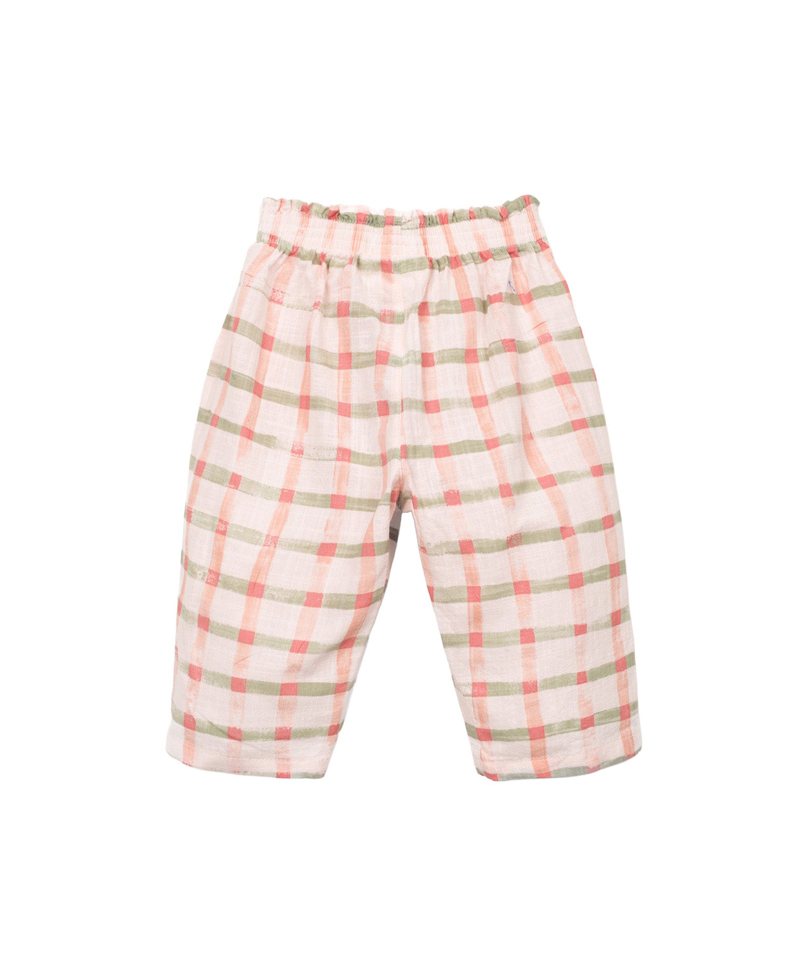 pantalone check rosa