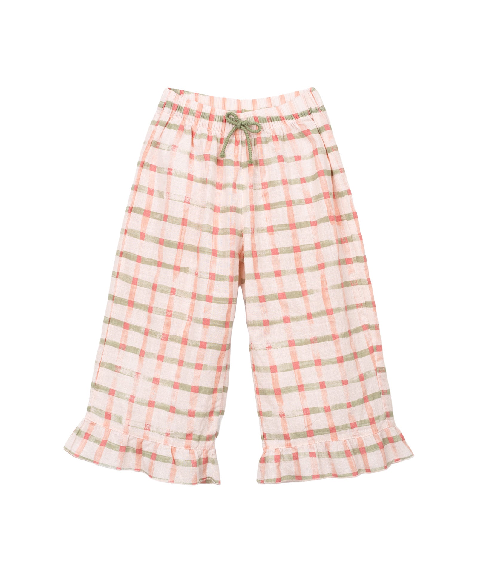 pantalone check rosa