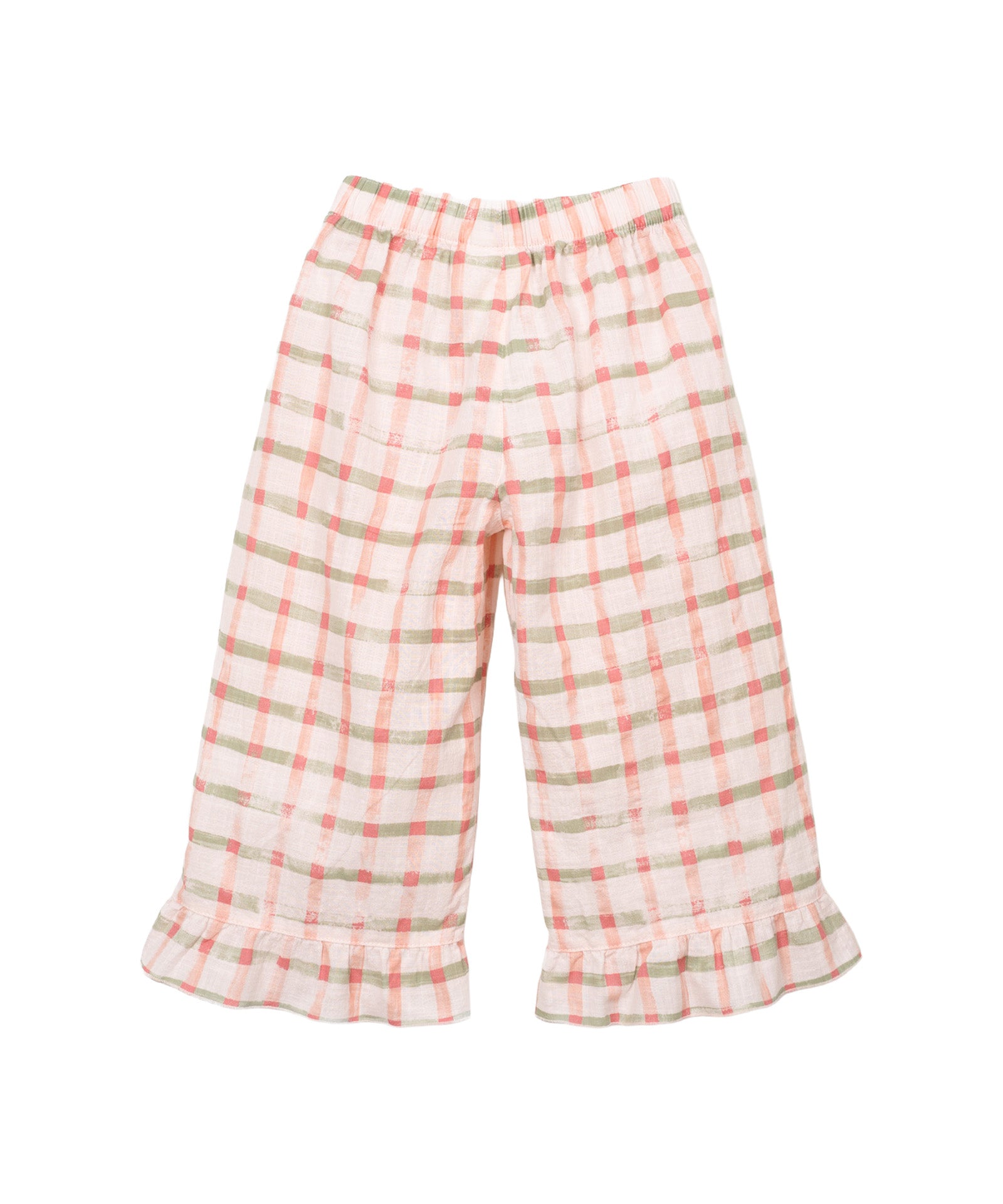 pantalone check rosa