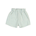 short gingham acqua