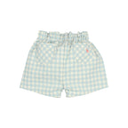 short gingham acqua