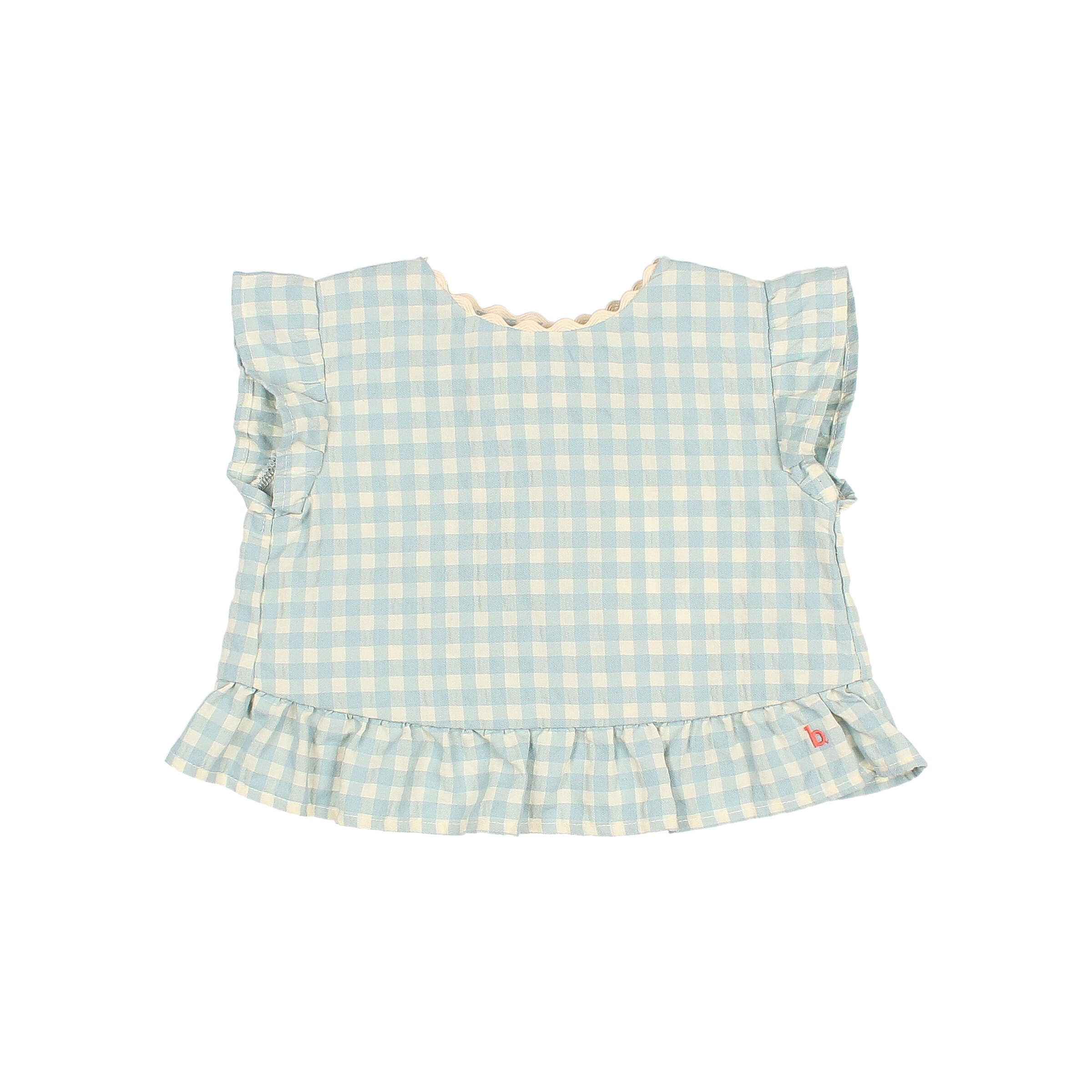 top gingham acqua