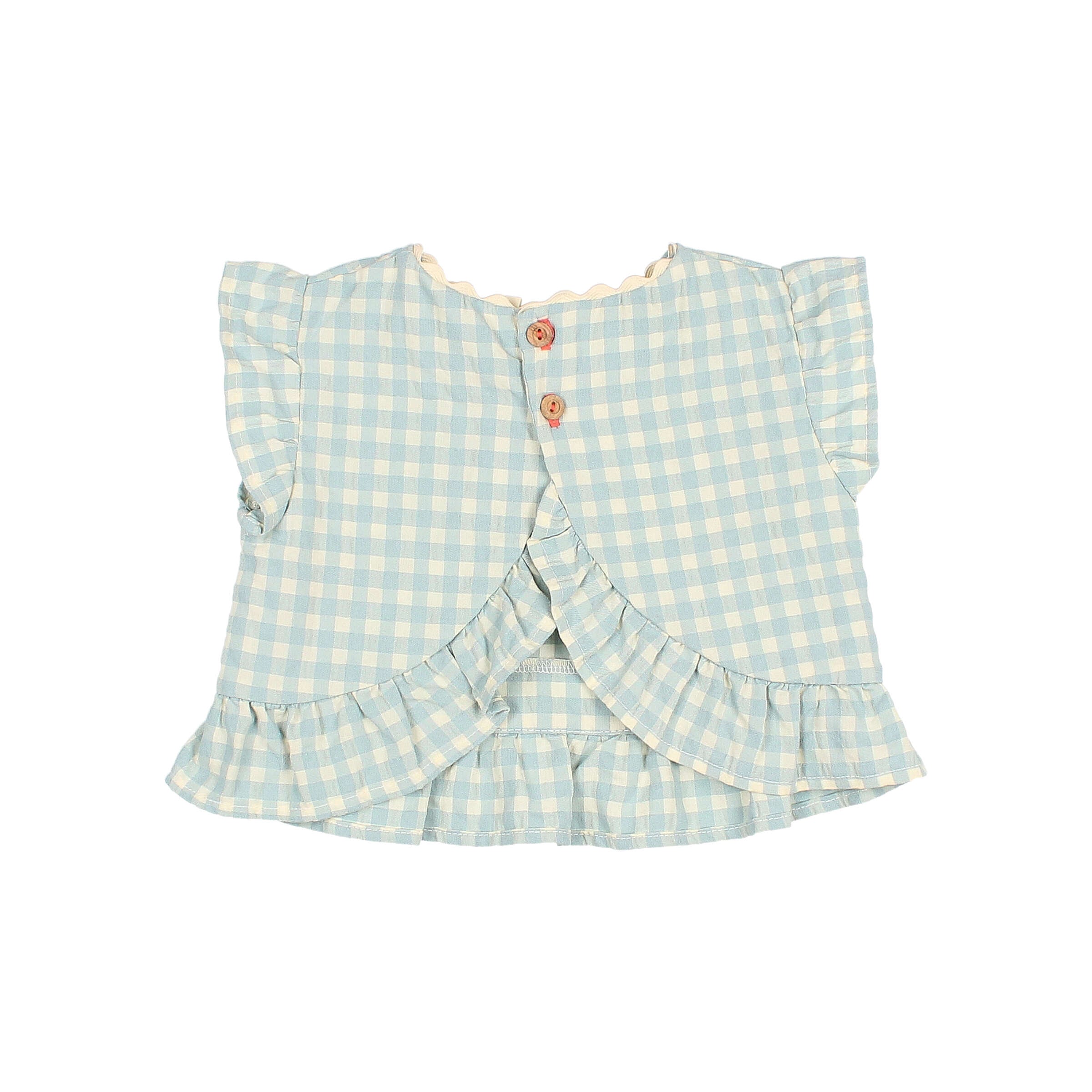 top gingham acqua