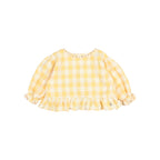 top check giallo manica tre quarti