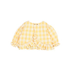 top check giallo manica tre quarti