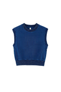 gilet in felpa effetto denim