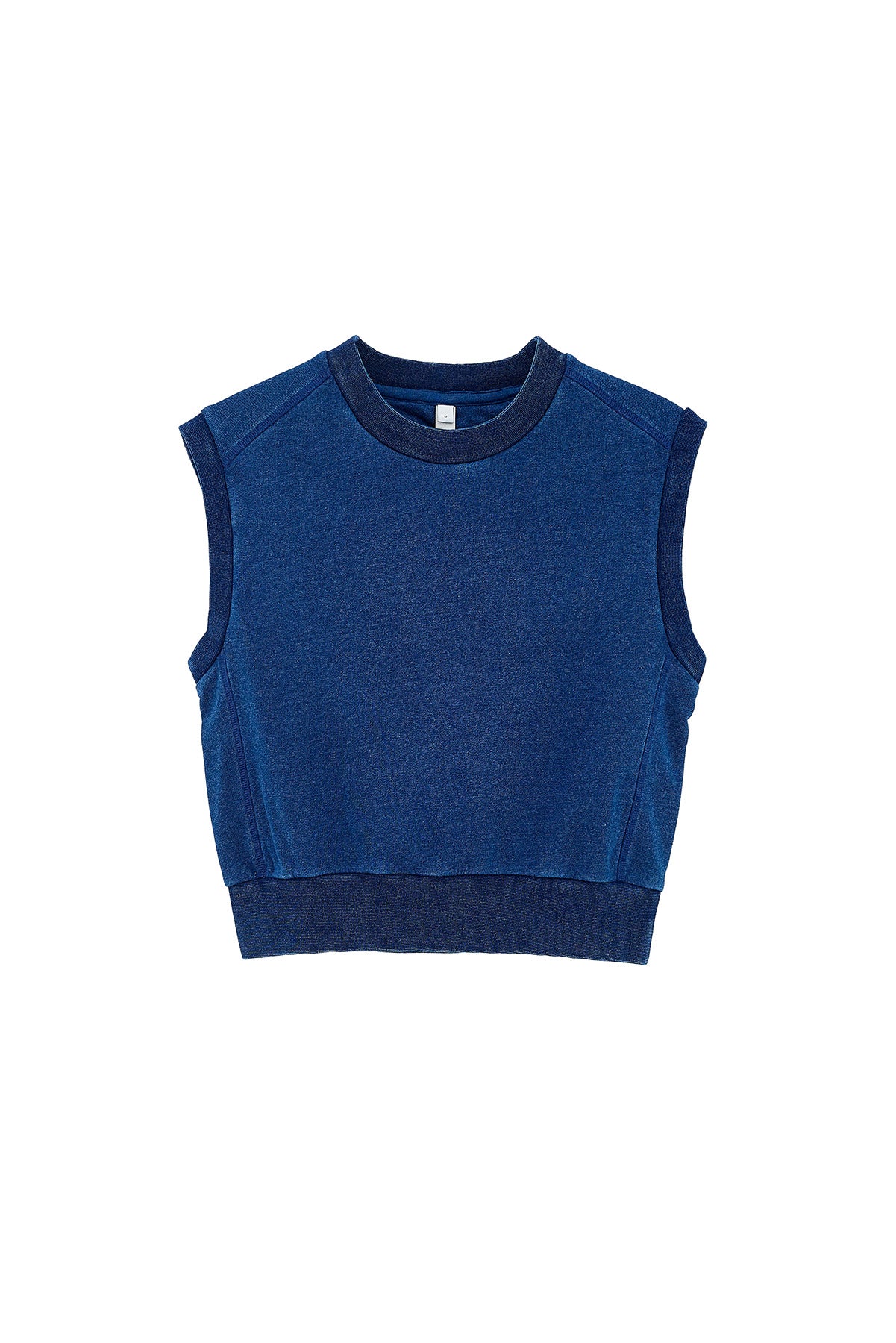 gilet in felpa effetto denim