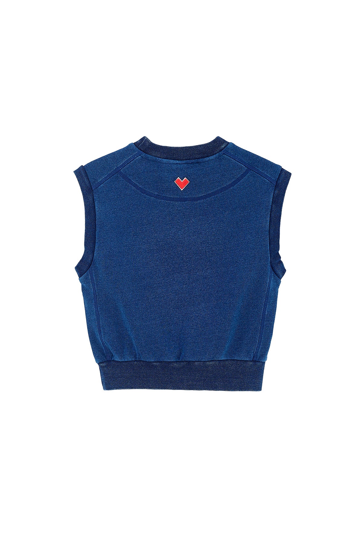 gilet in felpa effetto denim