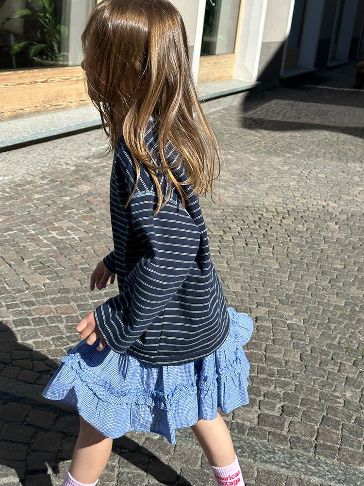 t-shirt manica lunga riga blu