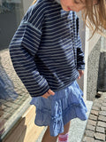 t-shirt manica lunga riga blu