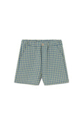 short gingham blue