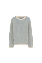 maglia riga denim e naturale