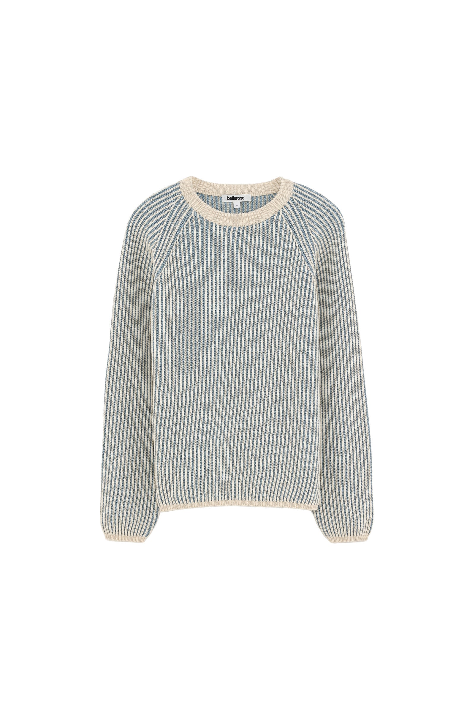 maglia riga denim e naturale