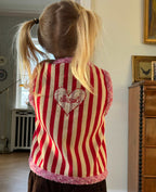 gilet stripe pink