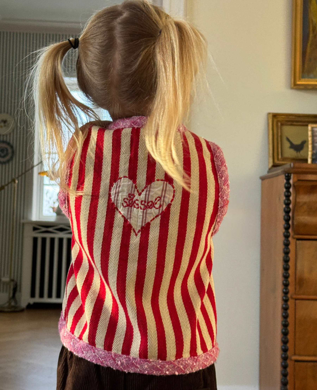 gilet stripe pink