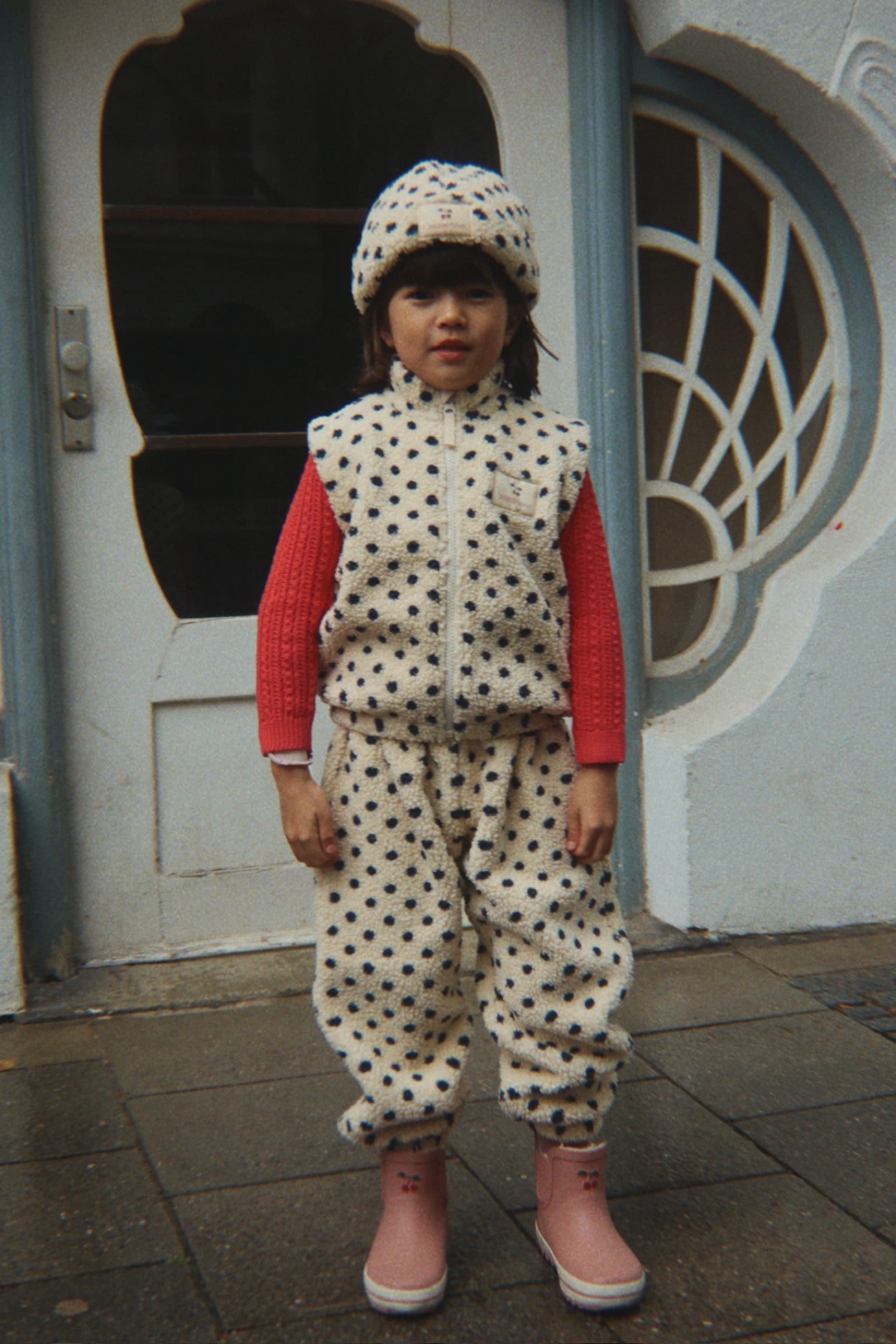 gilet orsetto a pois