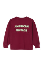 t-shirt manica lunga bordeaux