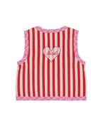 gilet stripe pink