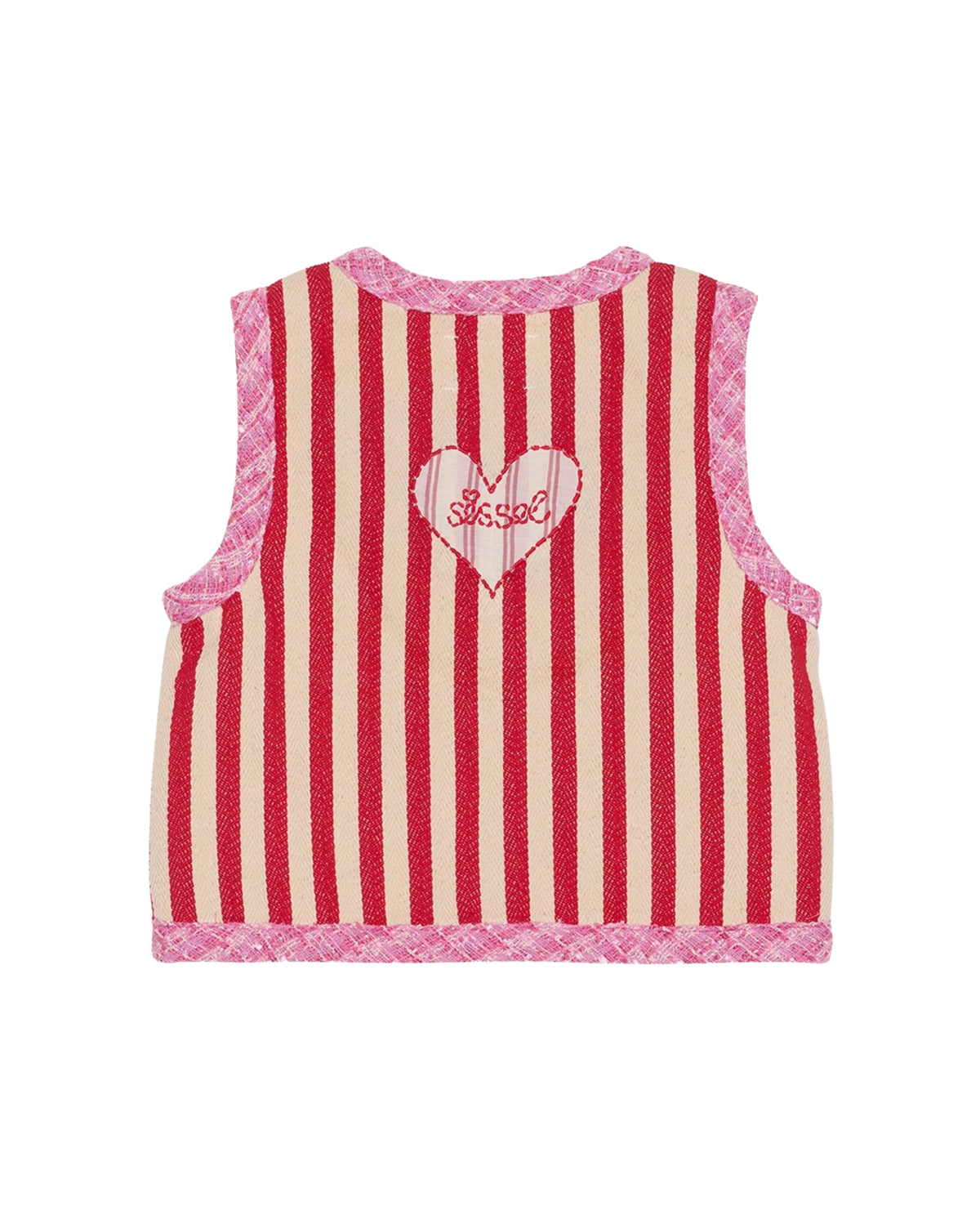 gilet stripe pink