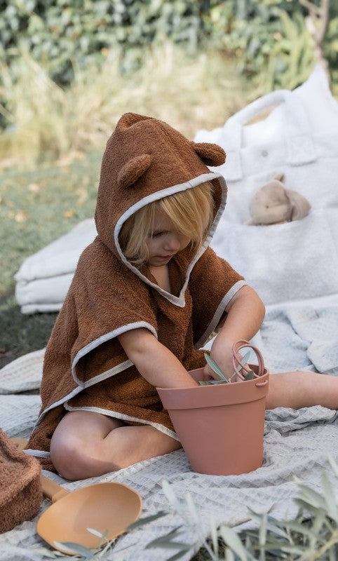 asciugamano poncho rosa