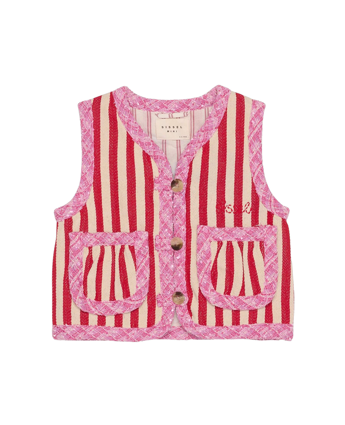 gilet stripe pink